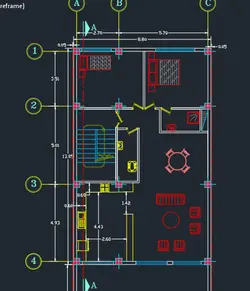 دانلود پلان 120 مترمربع 8 در 13 دو خوابه مسکونی 3 طبقه با پلان ها و نما و برش Cad