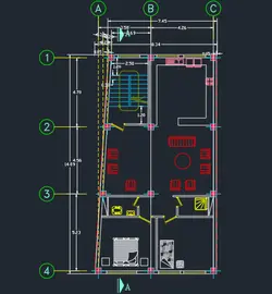 دانلود نقشه 111 مترمربع 7 در 14 با پلان مبلمان و همکف و نما و برش با فرمت Cad