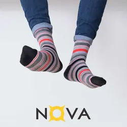 جوراب مردانه ساقدار طرح ترکیبی