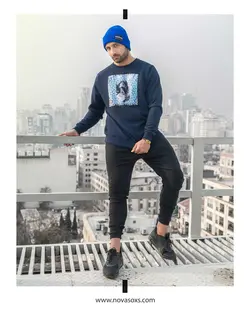 بلوز آستین بلند پارچه دورس زمستانی طرح منبت نووا