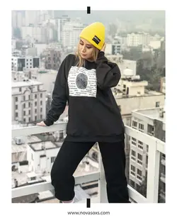 بلوز آستین بلند پارچه دورس زمستانی طرح خودت باش نووا