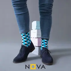 جوراب مردانه ساقدار طرح مکعب