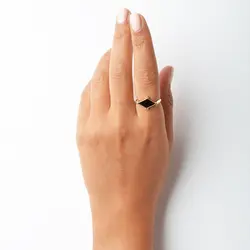 انگشتر طلا لوزی نوستالژی | فروشگاه طلا و جواهر درگونه