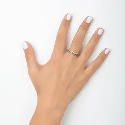 انگشتر طلا موج نگین طلایی | فروشگاه طلا و جواهر درگونه