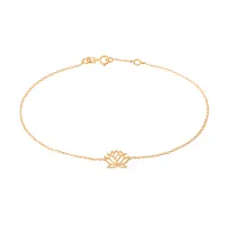 پابند طلا زنجیری گل نیلوفر | فروشگاه طلا و جواهر درگونه