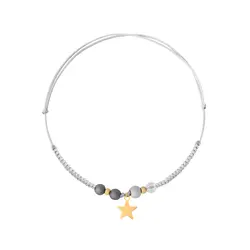 پابند طلا گوی ریز و تک ستاره | فروشگاه طلا و جواهر درگونه