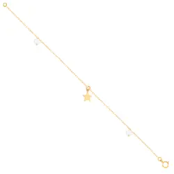 پابند طلا ستاره و مروارید | فروشگاه طلا و جواهر درگونه