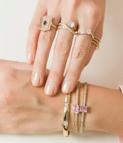 دستبند النگویی رز کوارتز | فروشگاه طلا و جواهر درگونه