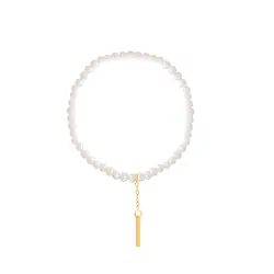 دستبند طلا استوانه و مروارید هژیر | فروشگاه طلا و جواهر درگونه