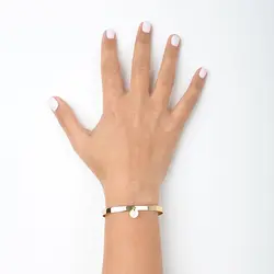 دستبند طلا النگویی دایره حکاکی | فروشگاه طلا و جواهر درگونه