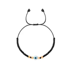 دستبند طلا بافت گوی و چشم زخم | فروشگاه طلا و جواهر درگونه