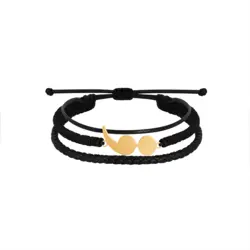 دستبند طلا بافت و چرم ویرگول | فروشگاه طلا و جواهر درگونه