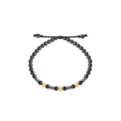 دستبند طلا تری مانر و سنگ حدید | فروشگاه طلا و جواهر درگونه