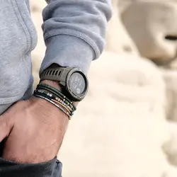 دستبند طلا تری مانر و سنگ حدید | فروشگاه طلا و جواهر درگونه