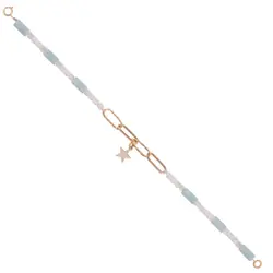 دستبند طلا زنجیر و صدف و ستاره | فروشگاه طلا و جواهر درگونه