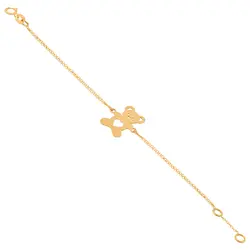 دستبند طلا زنجیری بچگانه خرس | فروشگاه طلا و جواهر درگونه