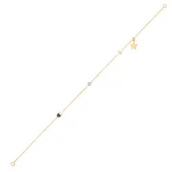 دستبند طلا زنجیری ستاره و گوی | فروشگاه طلا و جواهر درگونه