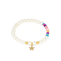 دستبند طلا ستاره و مروارید | فروشگاه طلا و جواهر درگونه