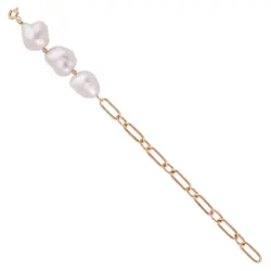 دستبند طلا زنجیری و مروارید سفید | فروشگاه طلا و جواهر درگونه