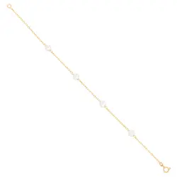 دستبند طلا زنجیری مروارید | فروشگاه طلا و جواهر درگونه