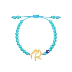 دستبند طلا سنگی حرف R | فروشگاه طلا و جواهر درگونه