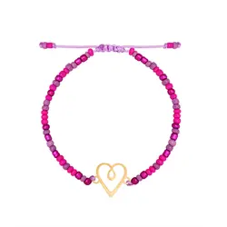 دستبند طلا سنگی قلب | فروشگاه طلا و جواهر درگونه