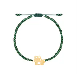 دستبند طلا سنگی قورباغه | فروشگاه طلا و جواهر درگونه