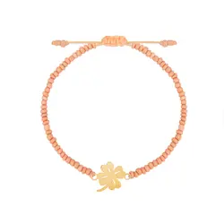 دستبند طلا سنگی گل شبدر | فروشگاه طلا و جواهر درگونه