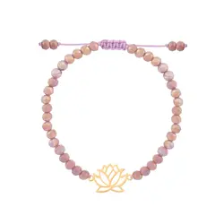 دستبند طلا سنگی گل نیلوفر | فروشگاه طلا و جواهر درگونه