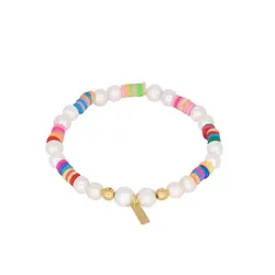 دستبند طلا مستطیل و مروارید | فروشگاه طلا و جواهر درگونه