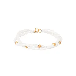 دستبند طلا گوی و مروارید | فروشگاه طلا و جواهر درگونه