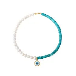 دستبند طلا مروارید و چشم زخم | فروشگاه طلا و جواهر درگونه