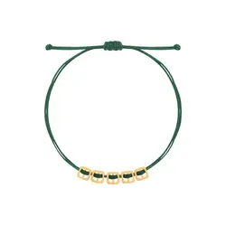 دستبند طلا نخی 5مربع توخالی | فروشگاه طلا و جواهر درگونه