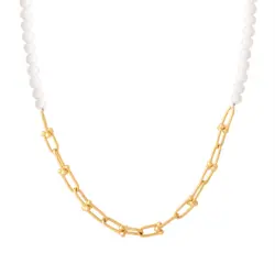 زنجیر طلا تیفانی و مروارید | فروشگاه طلا و جواهر درگونه