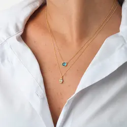 گردنبند طلا اشک ژیا عمودی | فروشگاه طلا و جواهر درگونه