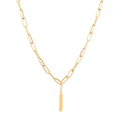 گردنبند طلا با آویز مستطیل | فروشگاه طلا و جواهر درگونه