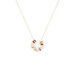 گردنبند طلا باگت دیلا رنگی | فروشگاه طلا و جواهر درگونه