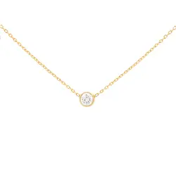 گردنبند طلا تک نگین لونا | فروشگاه طلا و جواهر درگونه