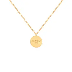 گردنبند طلا دایره حکاکی نادیا | فروشگاه طلا و جواهر درگونه