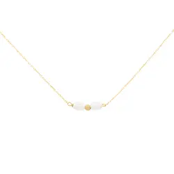 گردنبند طلا دو مروارید باروک | فروشگاه طلا و جواهر درگونه