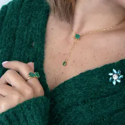 گردنبند طلا زمرد | فروشگاه طلا و جواهر درگونه