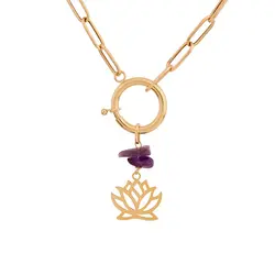 گردنبند طلا زنجیر و قفل | فروشگاه طلا و جواهر درگونه