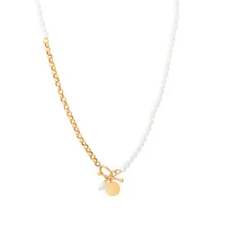 گردنبند طلا رولو و مروارید آیگین | فروشگاه طلا و جواهر درگونه