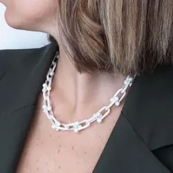 گردنبند طلا سفید تیفانی | فروشگاه طلا و جواهر درگونه