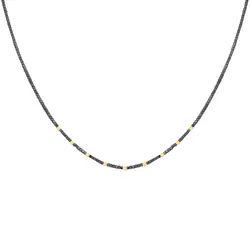 گردنبند طلا سنگ حدید براق | فروشگاه طلا و جواهر درگونه