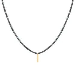 گردنبند طلا سنگ حدید و مستطیل | فروشگاه طلا و جواهر درگونه