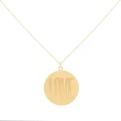 گردنبند طلا قابل حکاکی (love) | فروشگاه طلا و جواهر درگونه