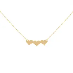 گردنبند طلا قلب سه تایی | فروشگاه طلا و جواهر درگونه