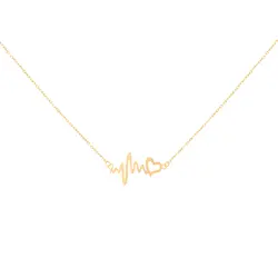 گردنبند طلا قلب و ضربان | فروشگاه طلا و جواهر درگونه