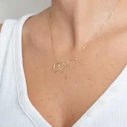 گردنبند طلا قلب و لاو بی نهایت | فروشگاه طلا و جواهر درگونه